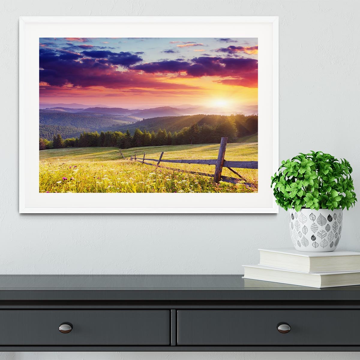 Majestic sunset in Carpathian Framed Print - Canvas Art Rocks - 5