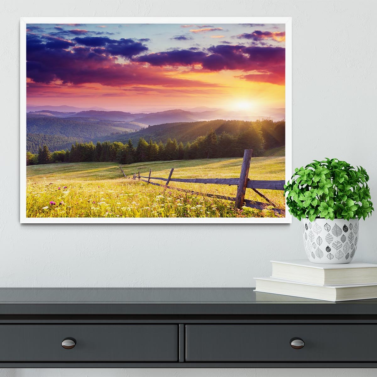 Majestic sunset in Carpathian Framed Print - Canvas Art Rocks -6