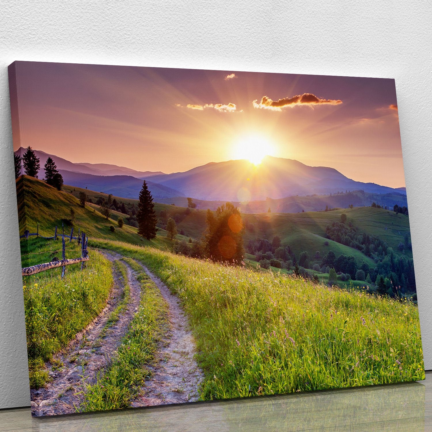 Majestic sunset in the mountains Canvas Print or Poster