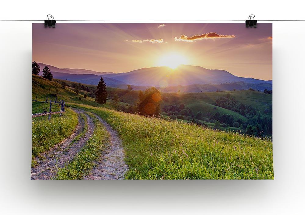 Majestic sunset in the mountains Canvas Print or Poster - Canvas Art Rocks - 2