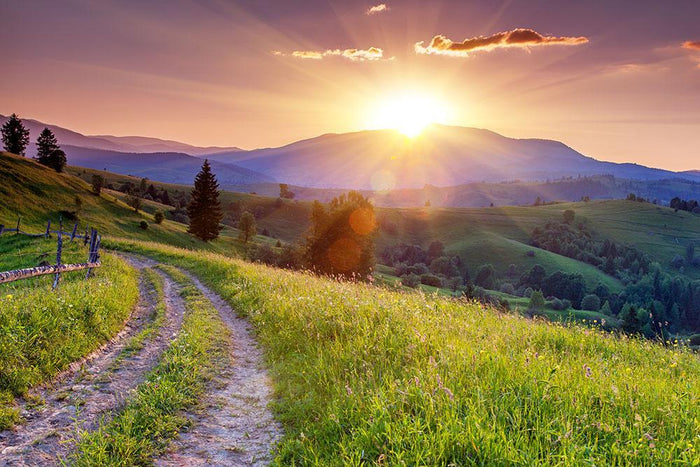 Majestic sunset in the mountains Wall Mural Wallpaper