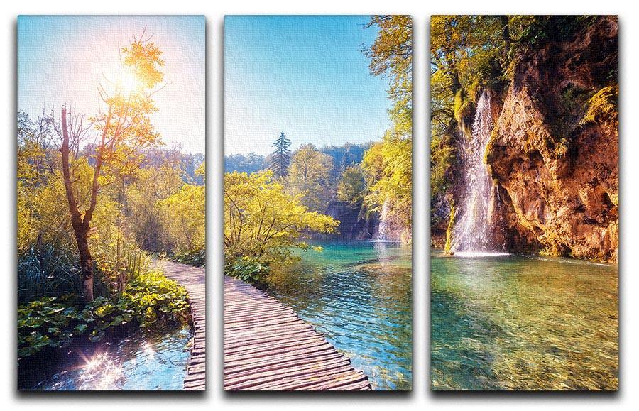 Majestic view on turquoise water 3 Split Panel Canvas Print - Canvas Art Rocks - 1