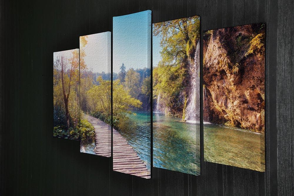 Majestic view on turquoise water 5 Split Panel Canvas  - Canvas Art Rocks - 2