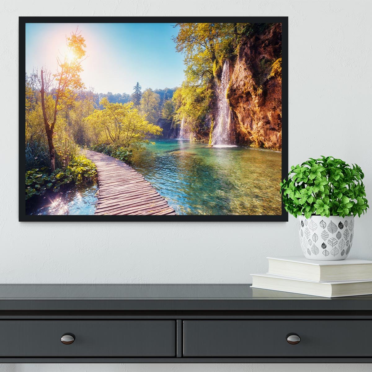 Majestic view on turquoise water Framed Print - Canvas Art Rocks - 2