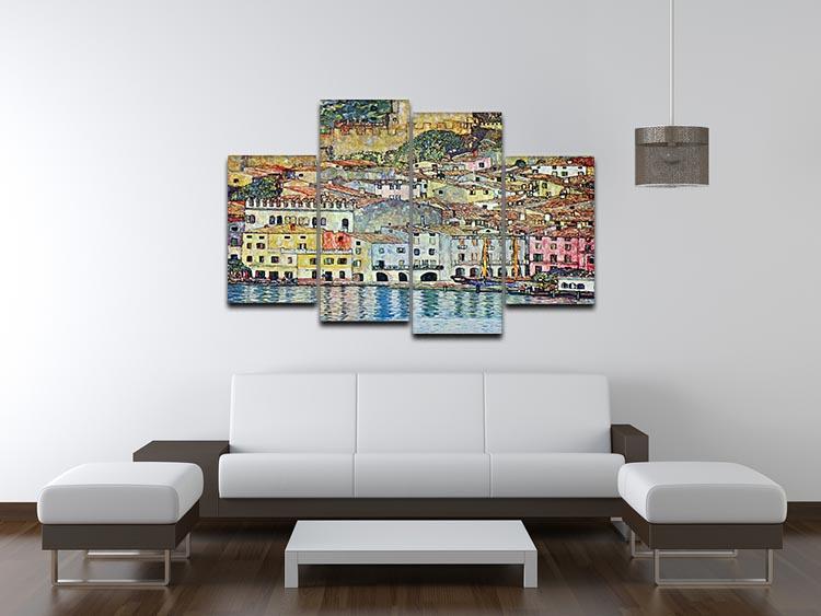 Malcena at the Gardasee by Klimt 4 Split Panel Canvas - Canvas Art Rocks - 3