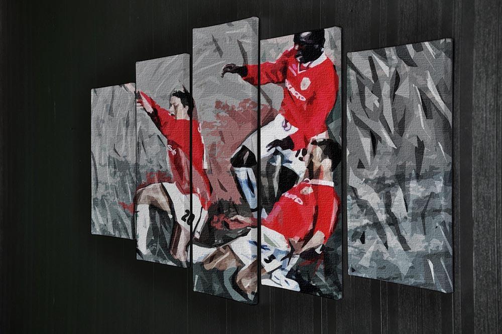 Man United Champions League Final 5 Split Panel Canvas - Canvas Art Rocks - 2