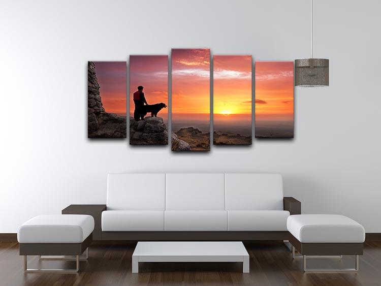Man and his faithful companion 5 Split Panel Canvas - Canvas Art Rocks - 3