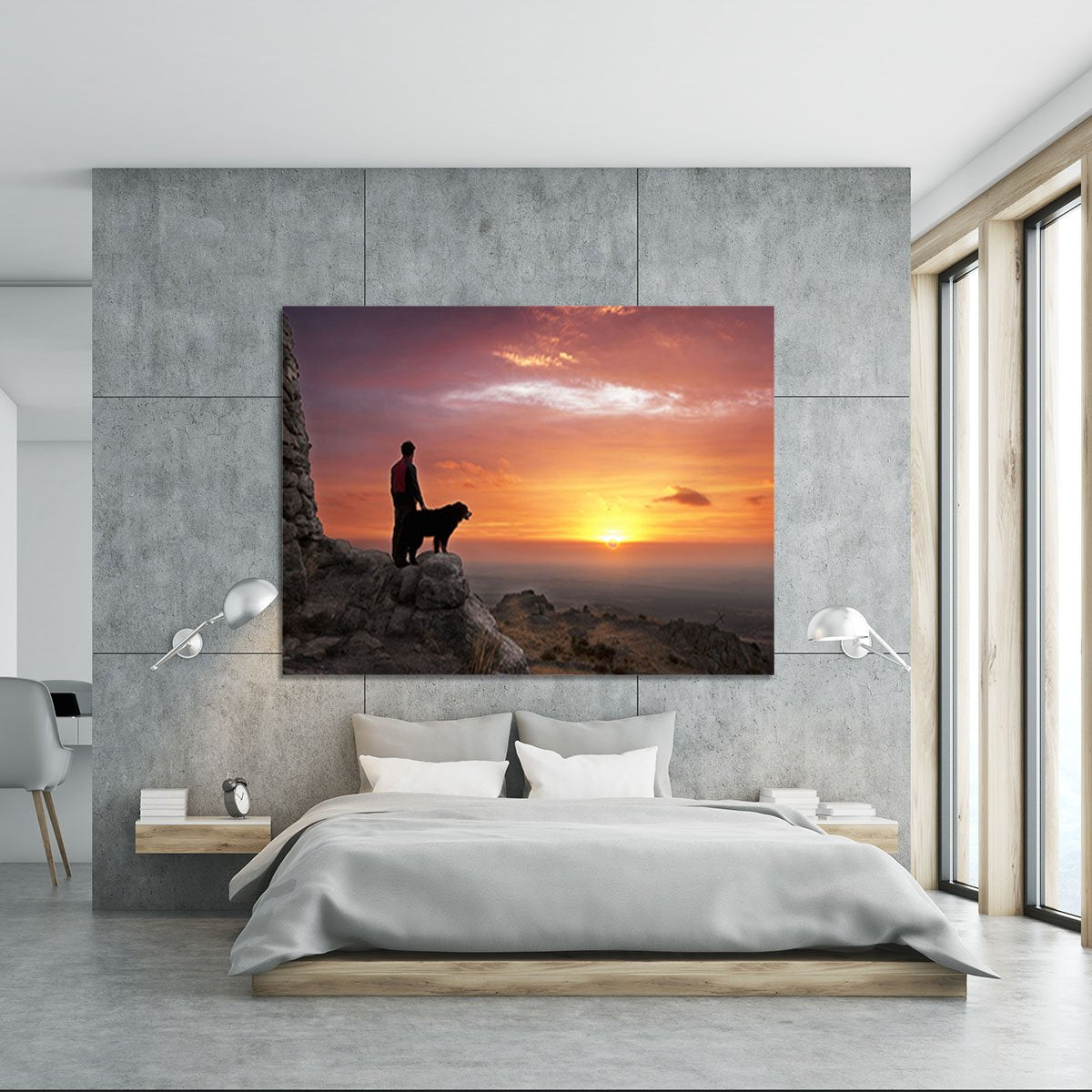 Man and his faithful companion Canvas Print or Poster