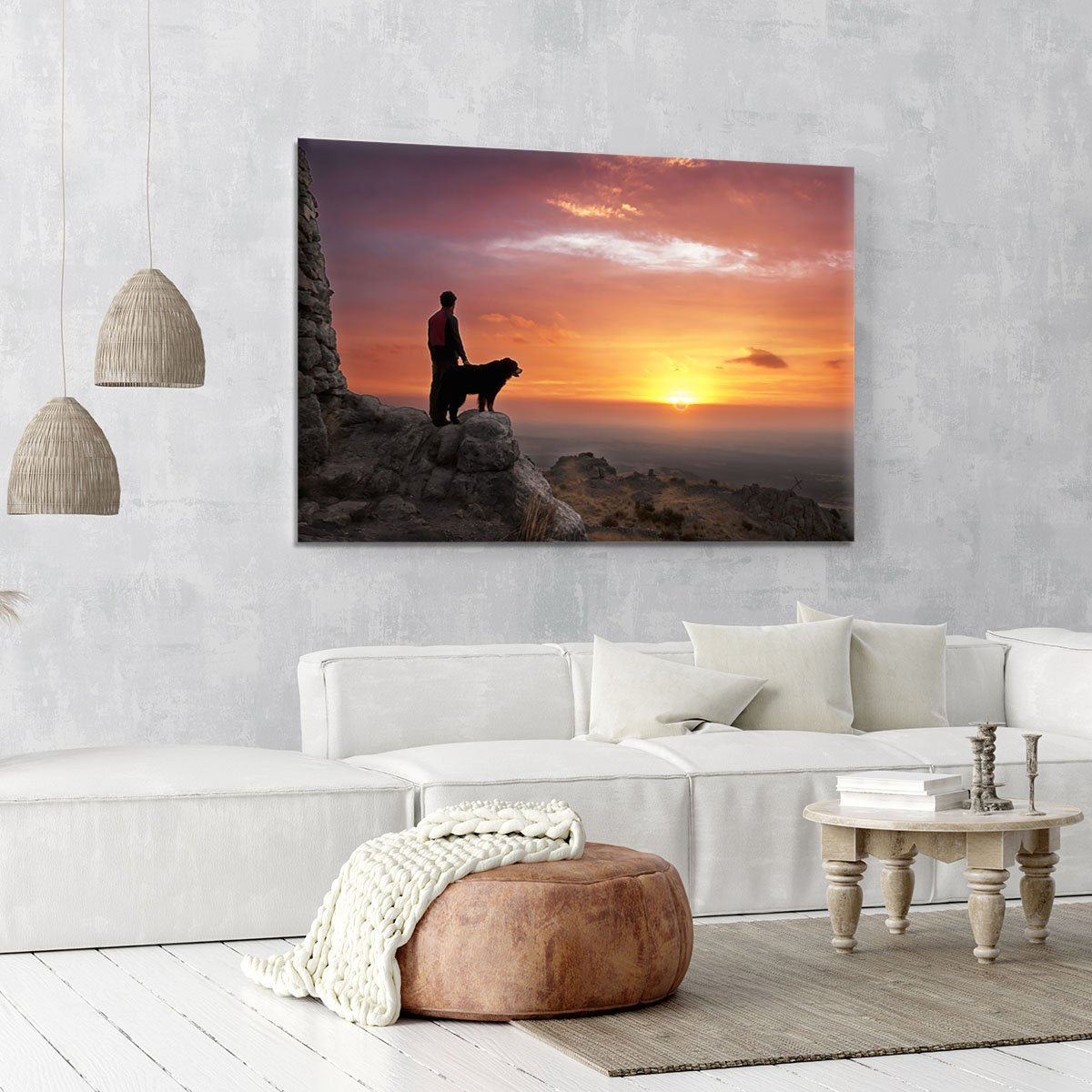 Man and his faithful companion Canvas Print or Poster