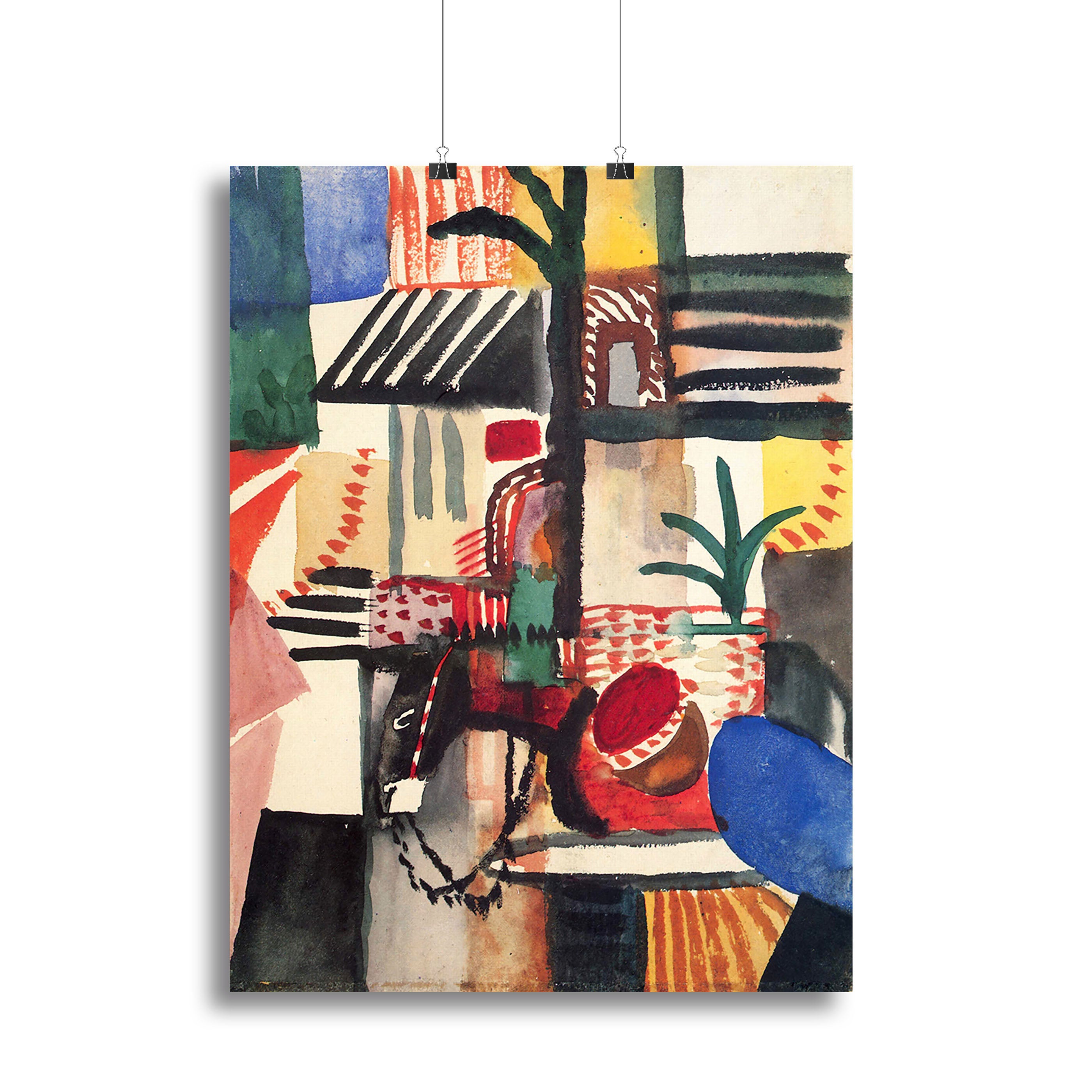 Man with a donkey by Macke Canvas Print or Poster - Canvas Art Rocks - 2
