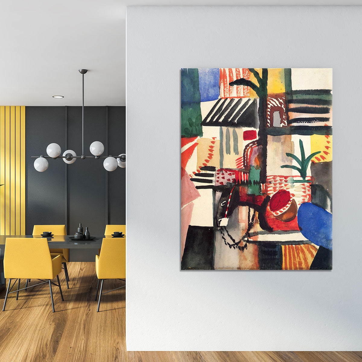 Man with a donkey by Macke Canvas Print or Poster - Canvas Art Rocks - 4