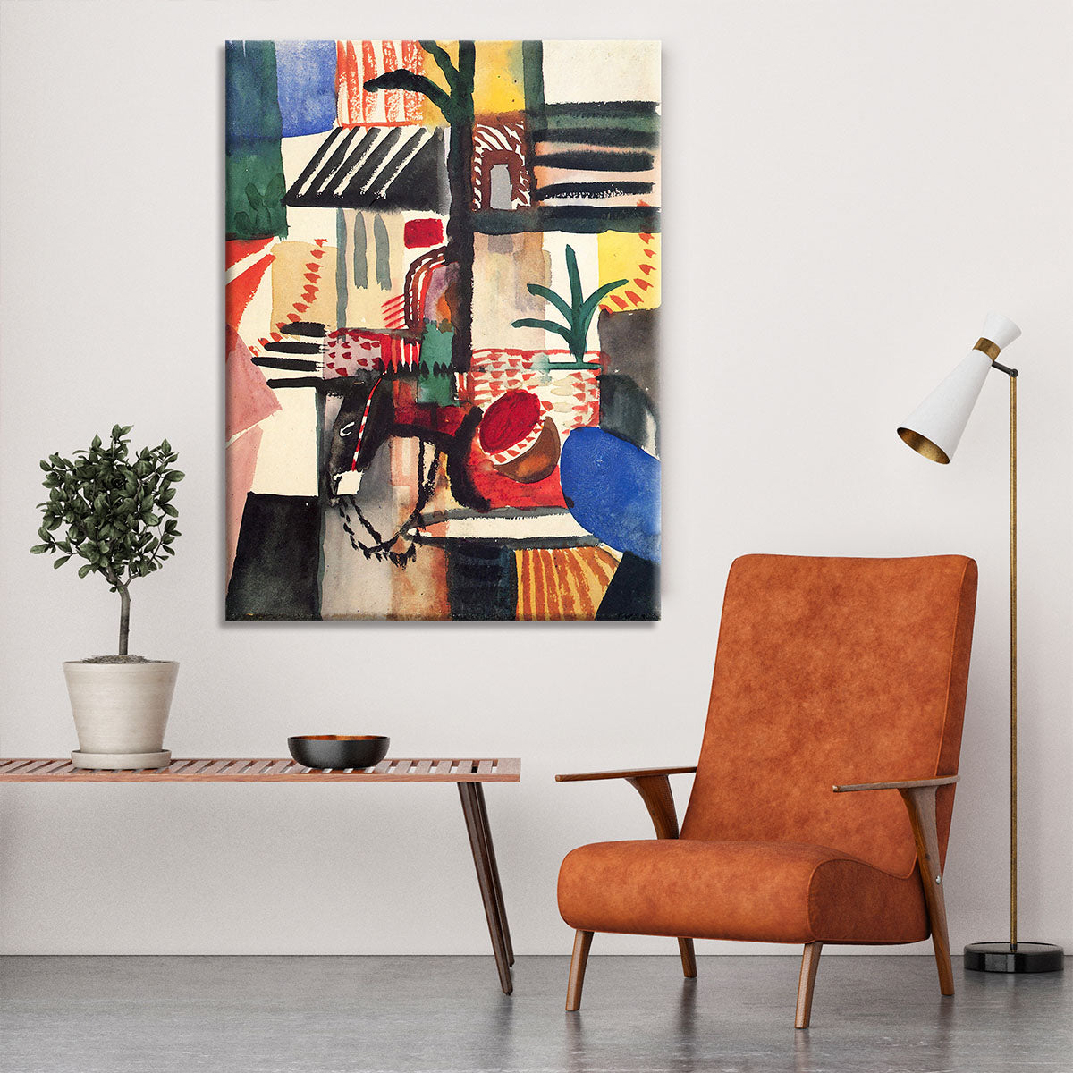 Man with a donkey by Macke Canvas Print or Poster - Canvas Art Rocks - 6