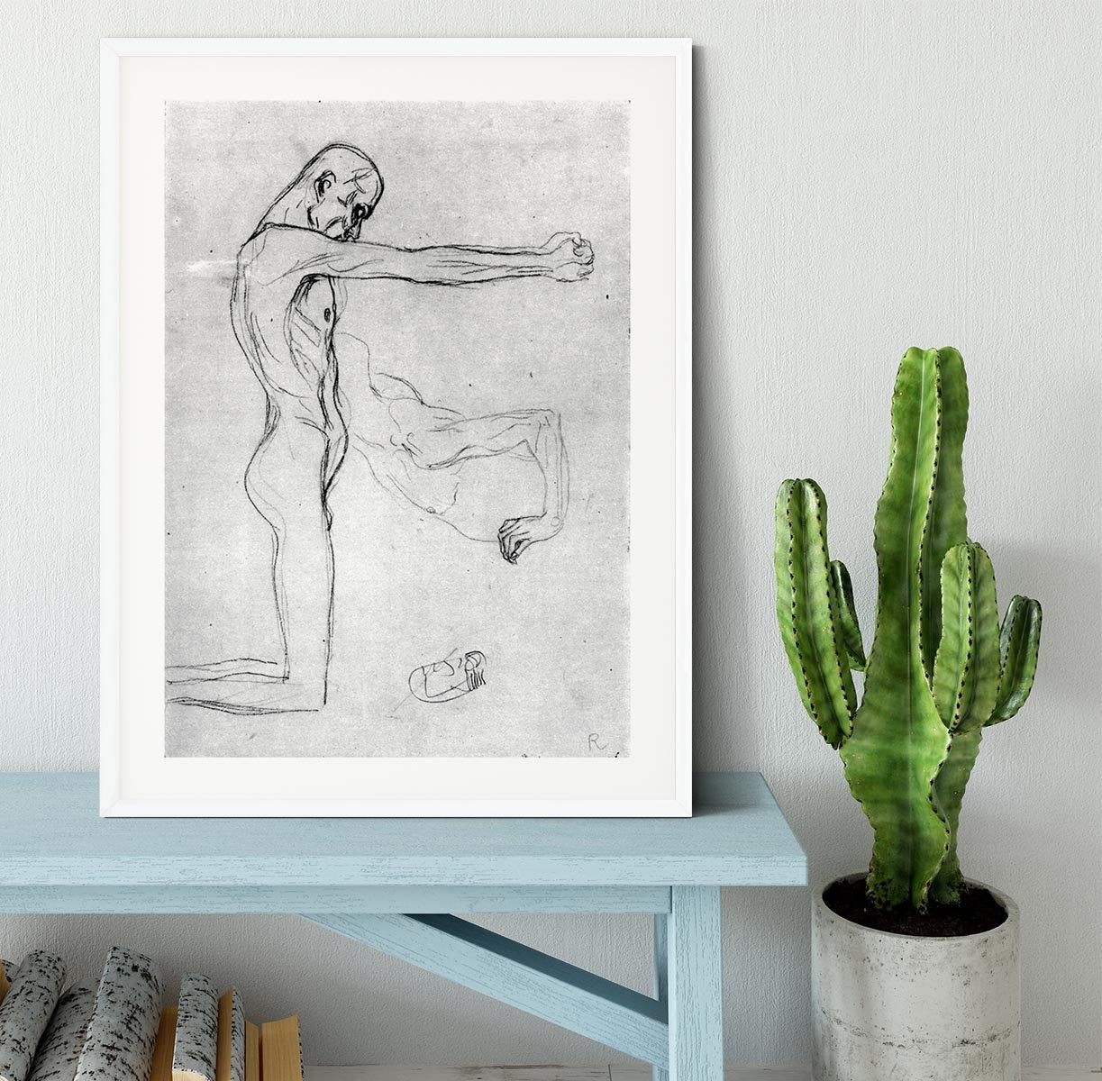 Man with with outstretched arms by Klimt Framed Print - Canvas Art Rocks - 5