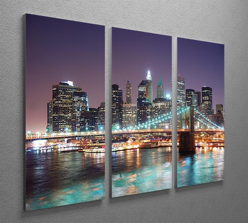 Manhattan skyline with skyscrapers over Hudson River 3 Split Panel Canvas Print - Canvas Art Rocks - 2