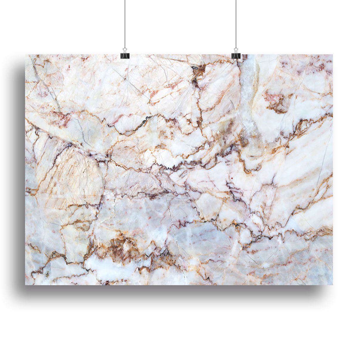 Marble with Brown Veins Canvas Print or Poster