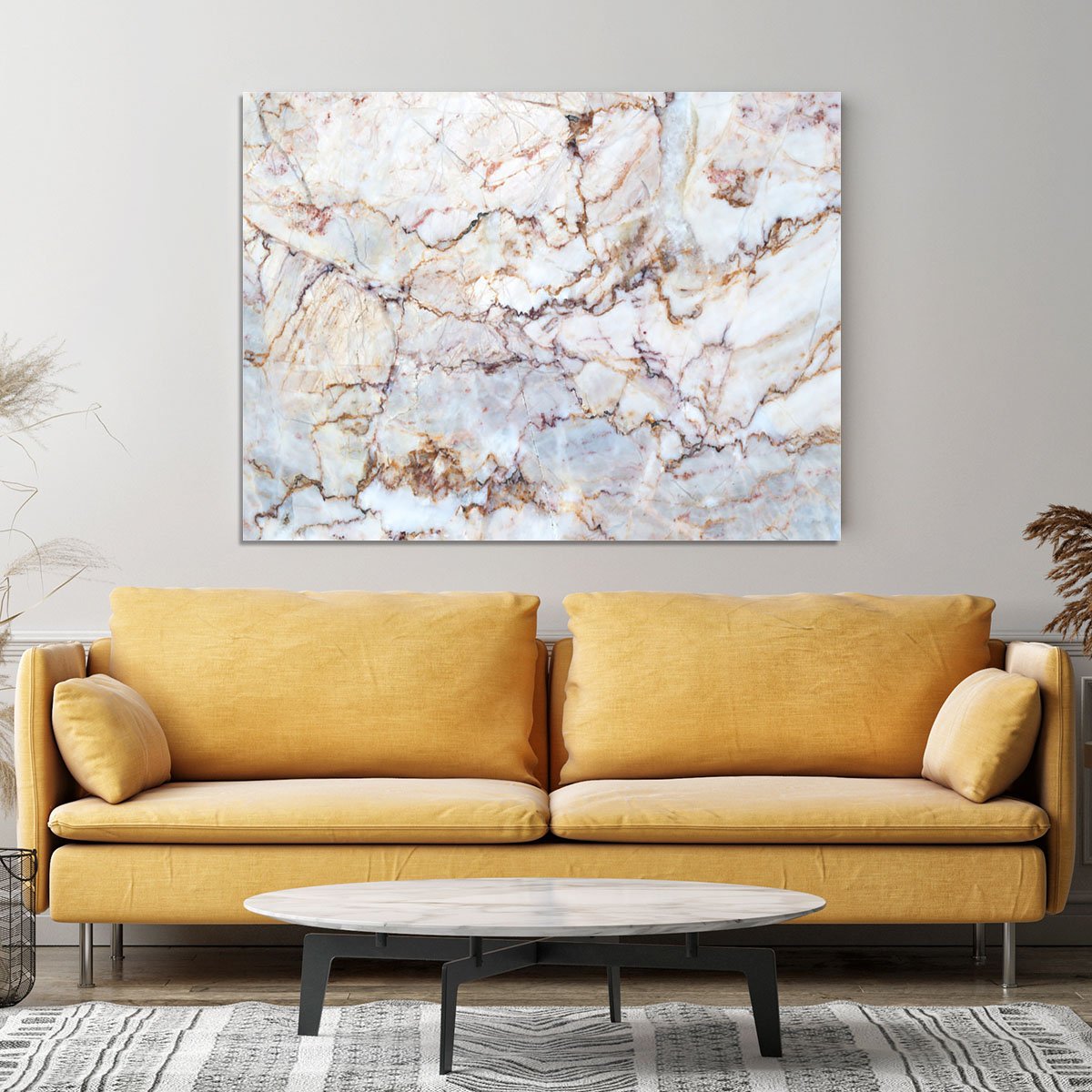Marble with Brown Veins Canvas Print or Poster