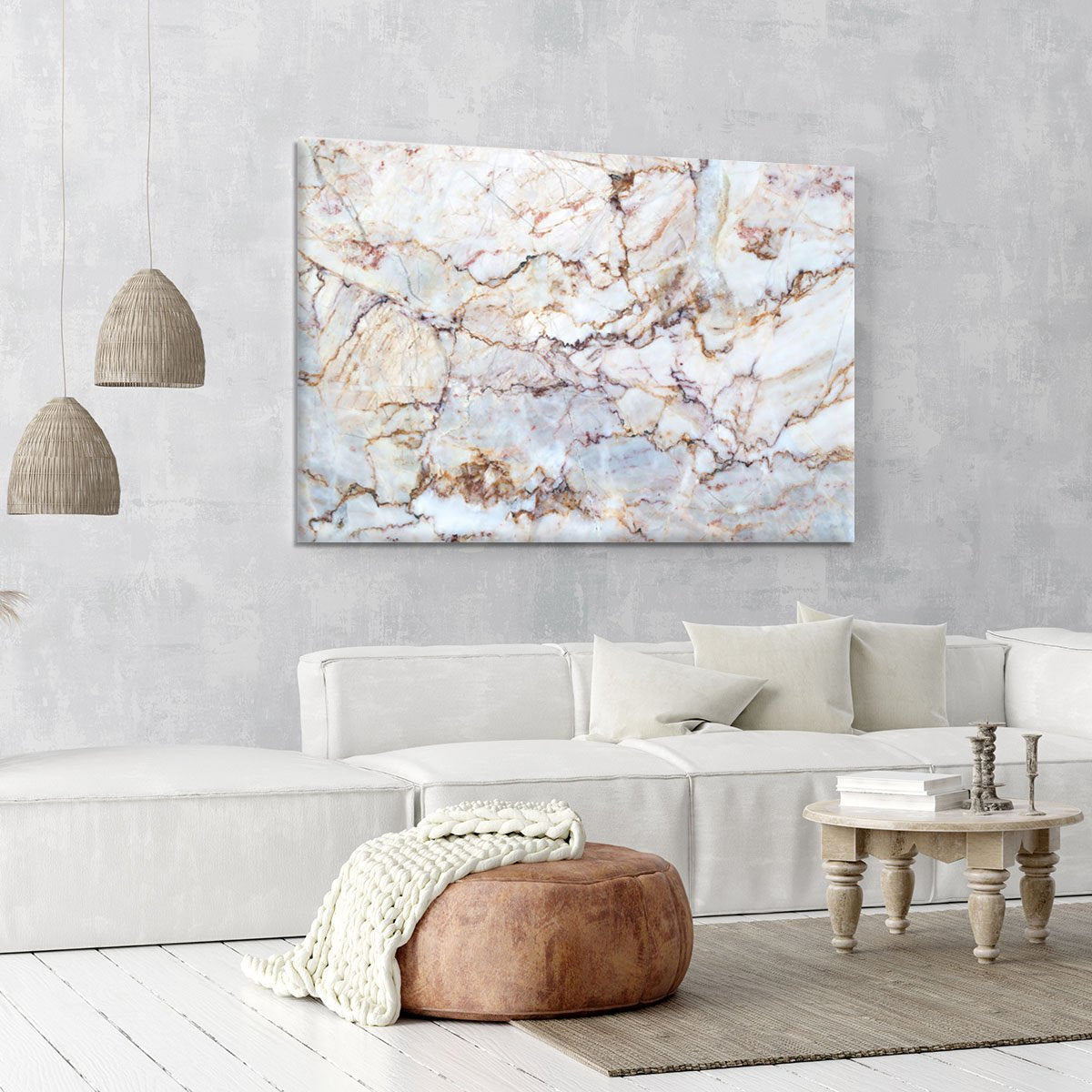 Marble with Brown Veins Canvas Print or Poster