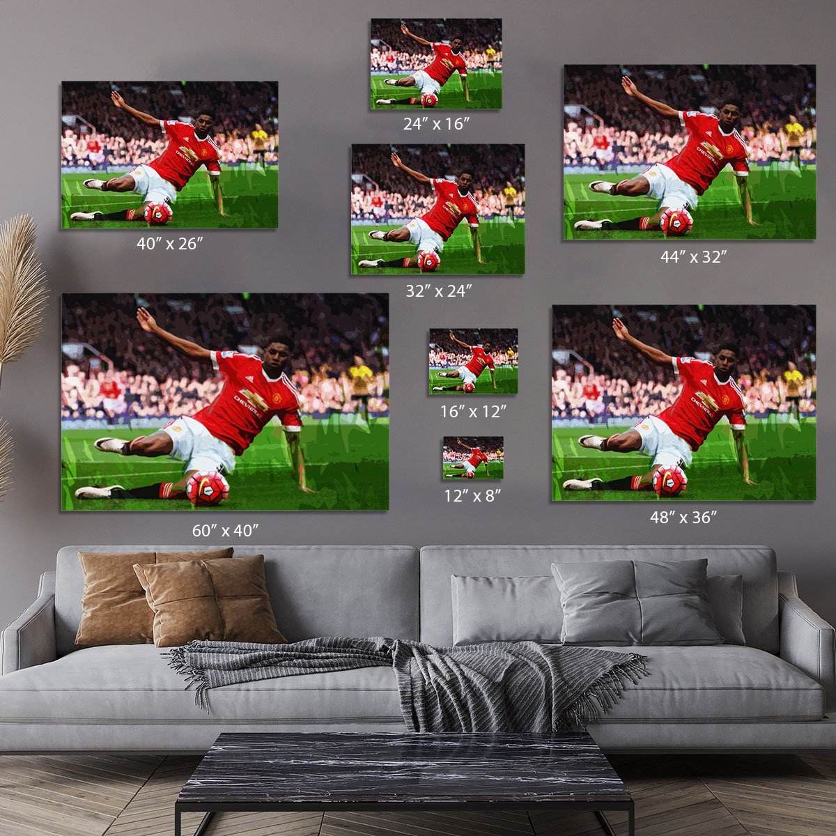 Marcus Rashford Action Manchester United Canvas Print or Poster