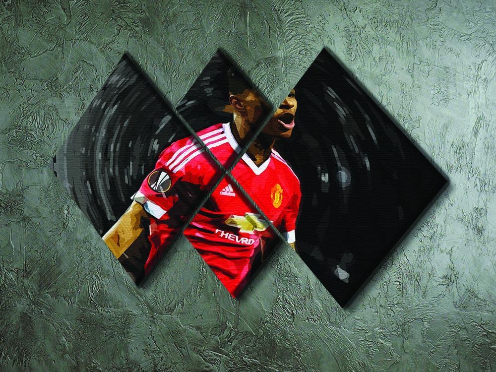 Marcus Rashford Manchester United 4 Square Multi Panel Canvas - Canvas Art Rocks - 2