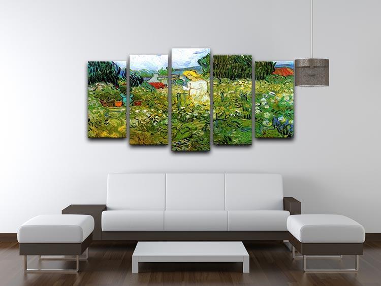 Marguerite Gachet in the Garden by Van Gogh 5 Split Panel Canvas - Canvas Art Rocks - 3
