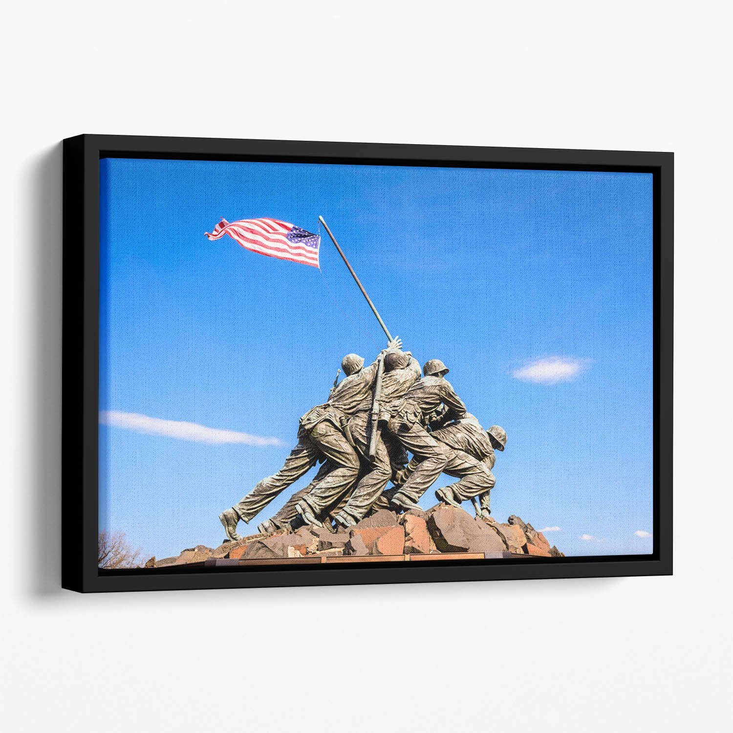 Marine Corps War Memorial at dawn Floating Framed Canvas