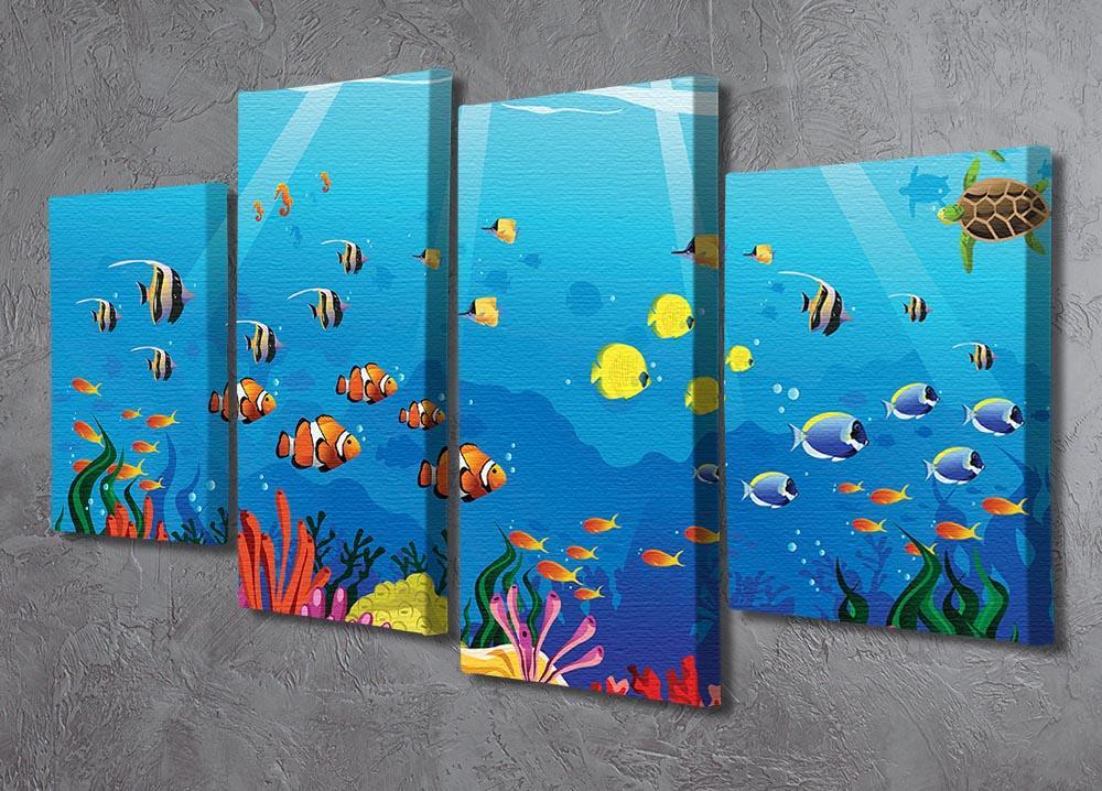 Marine underwater scene 4 Split Panel Canvas  - Canvas Art Rocks - 2