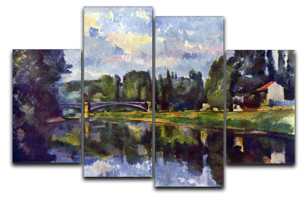 Marne Shore by Cezanne 4 Split Panel Canvas - Canvas Art Rocks - 1