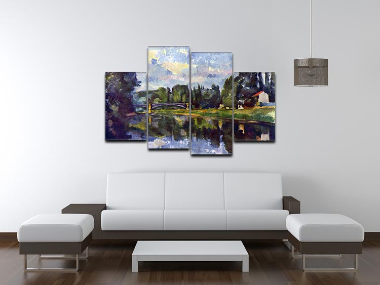 Marne Shore by Cezanne 4 Split Panel Canvas - Canvas Art Rocks - 3