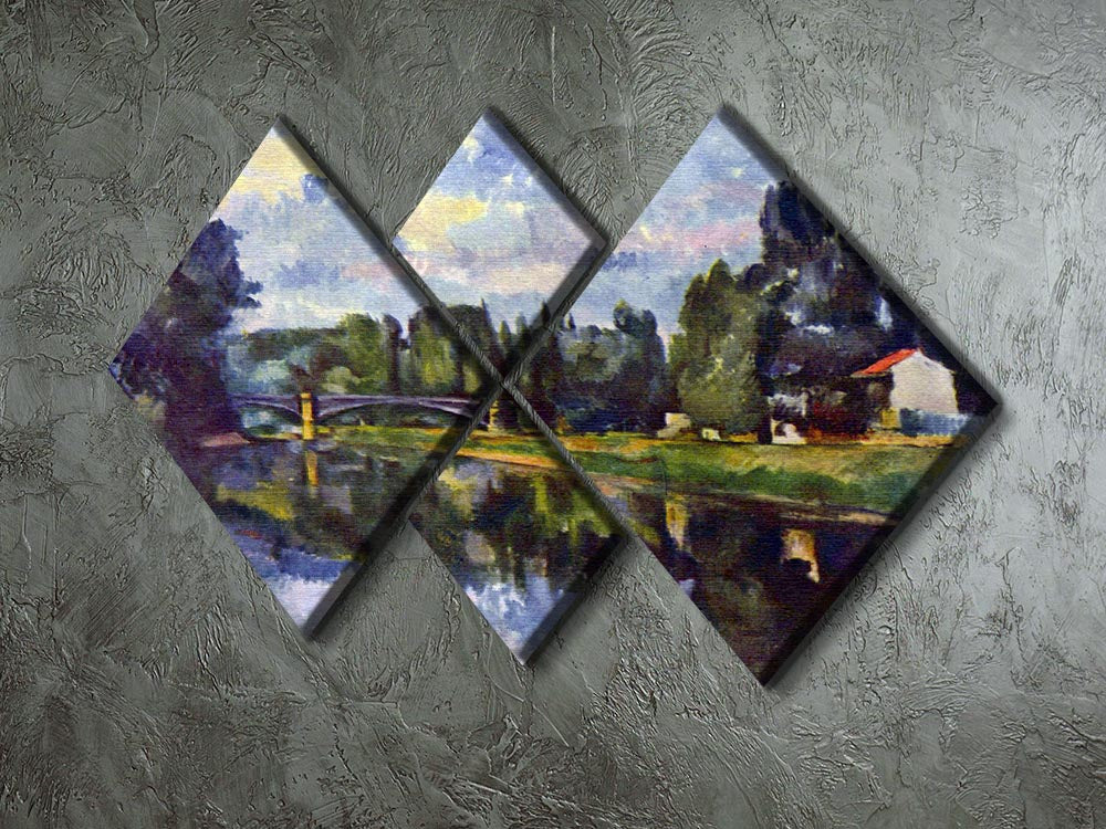 Marne Shore by Cezanne 4 Square Multi Panel Canvas - Canvas Art Rocks - 2