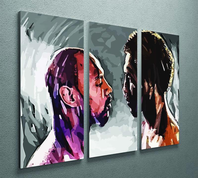 Marvin Hagler v Thomas Hearns 3 Split Panel Canvas Print - Canvas Art Rocks - 2