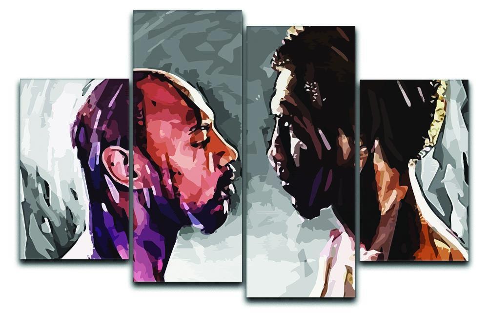 Marvin Hagler v Thomas Hearns 4 Split Panel Canvas  - Canvas Art Rocks - 1