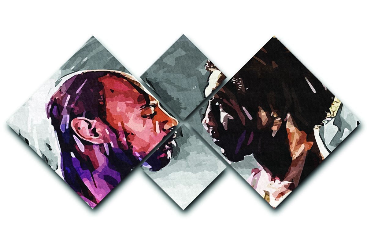 Marvin Hagler v Thomas Hearns 4 Square Multi Panel Canvas  - Canvas Art Rocks - 1