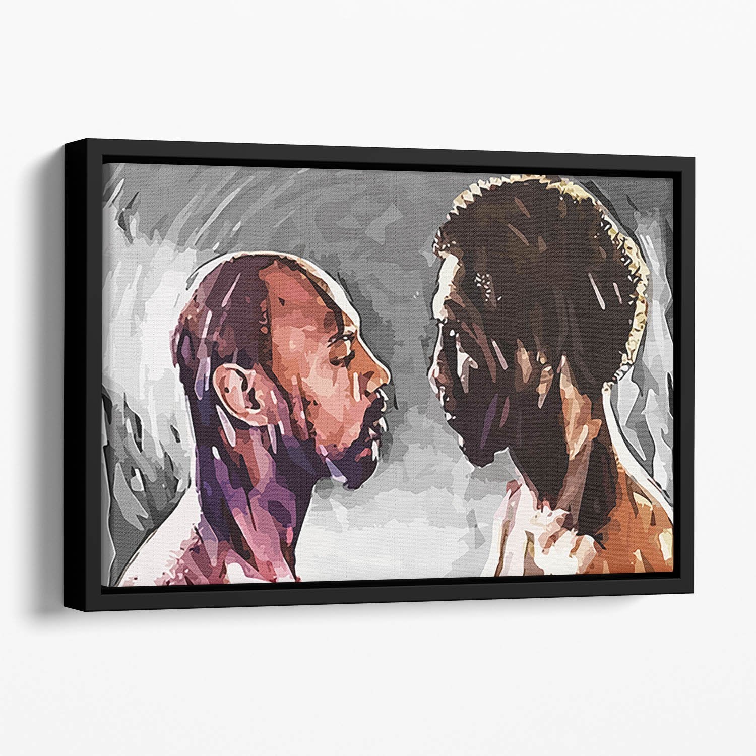 Marvin Hagler v Thomas Hearns Floating Framed Canvas