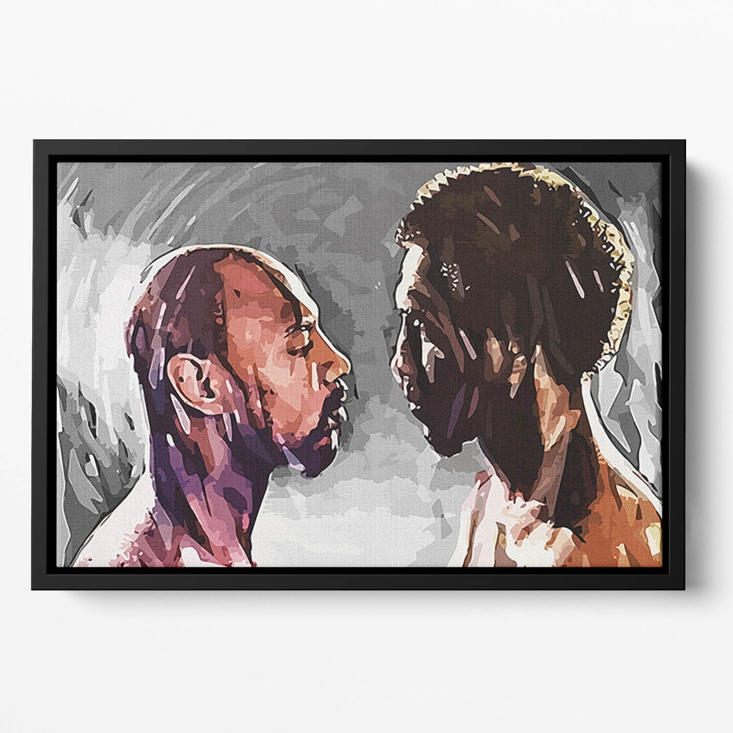 Marvin Hagler v Thomas Hearns Floating Framed Canvas