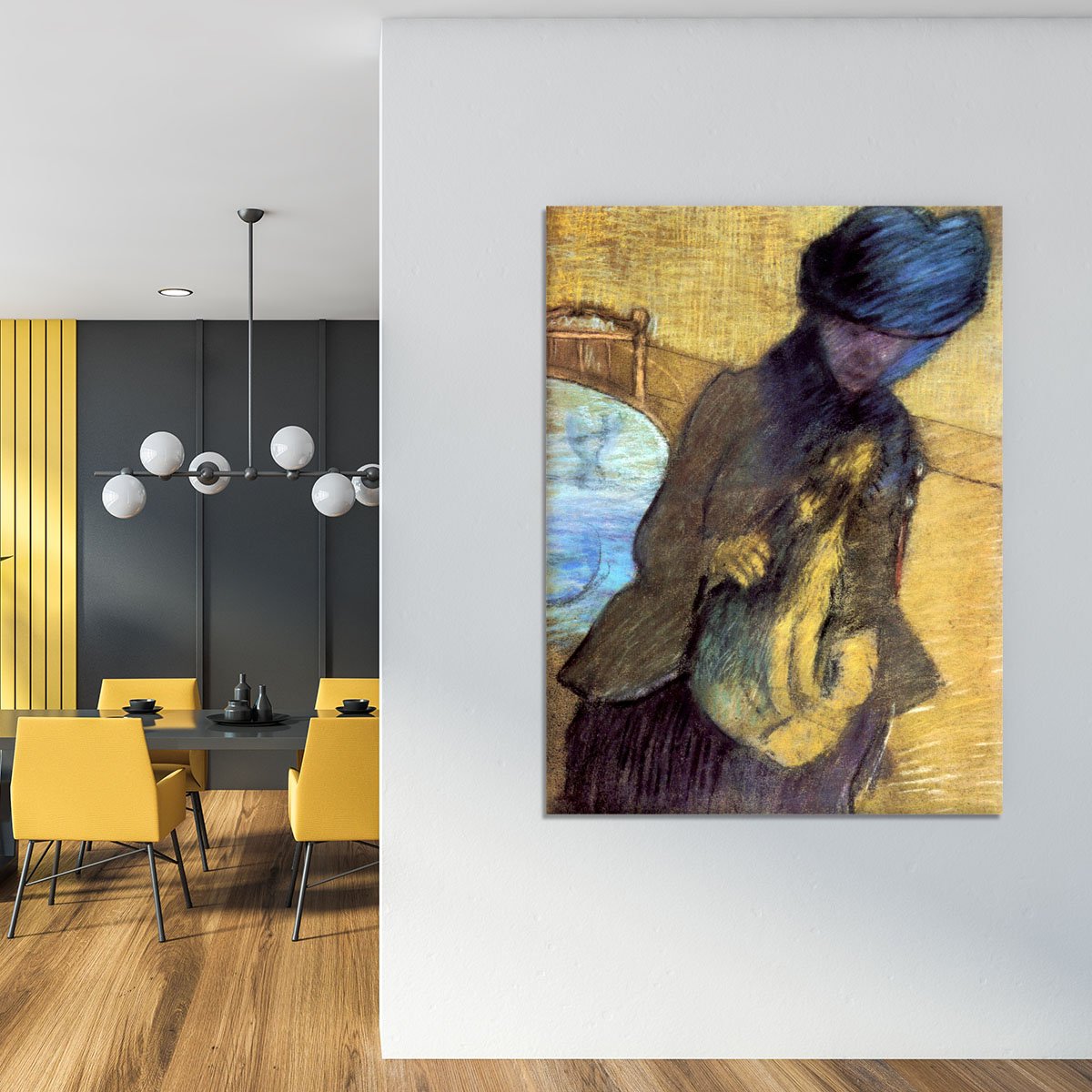 Mary Cassatt with her dog by Degas Canvas Print or Poster