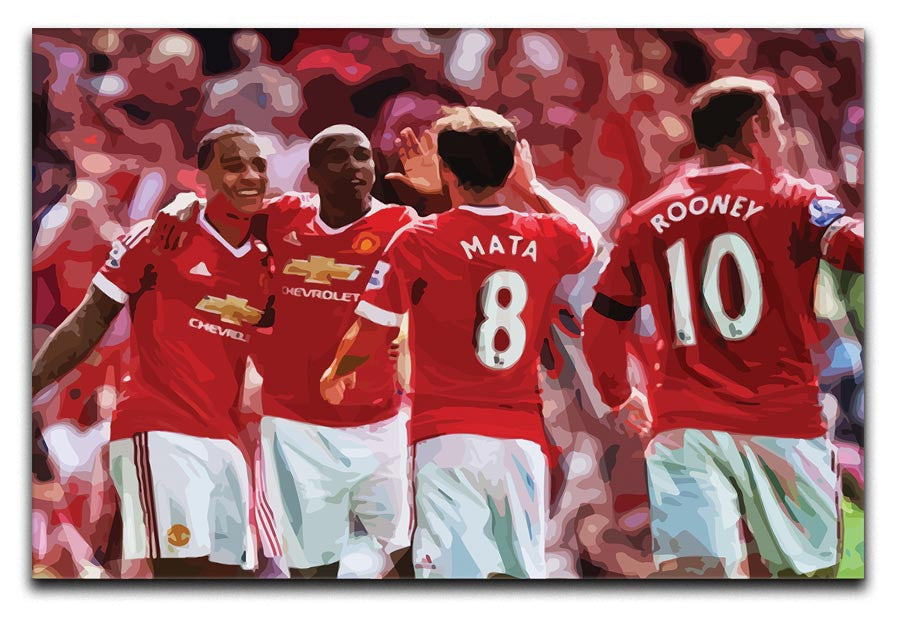 Juan Mata and Wayne Rooney Print - Canvas Art Rocks - 1