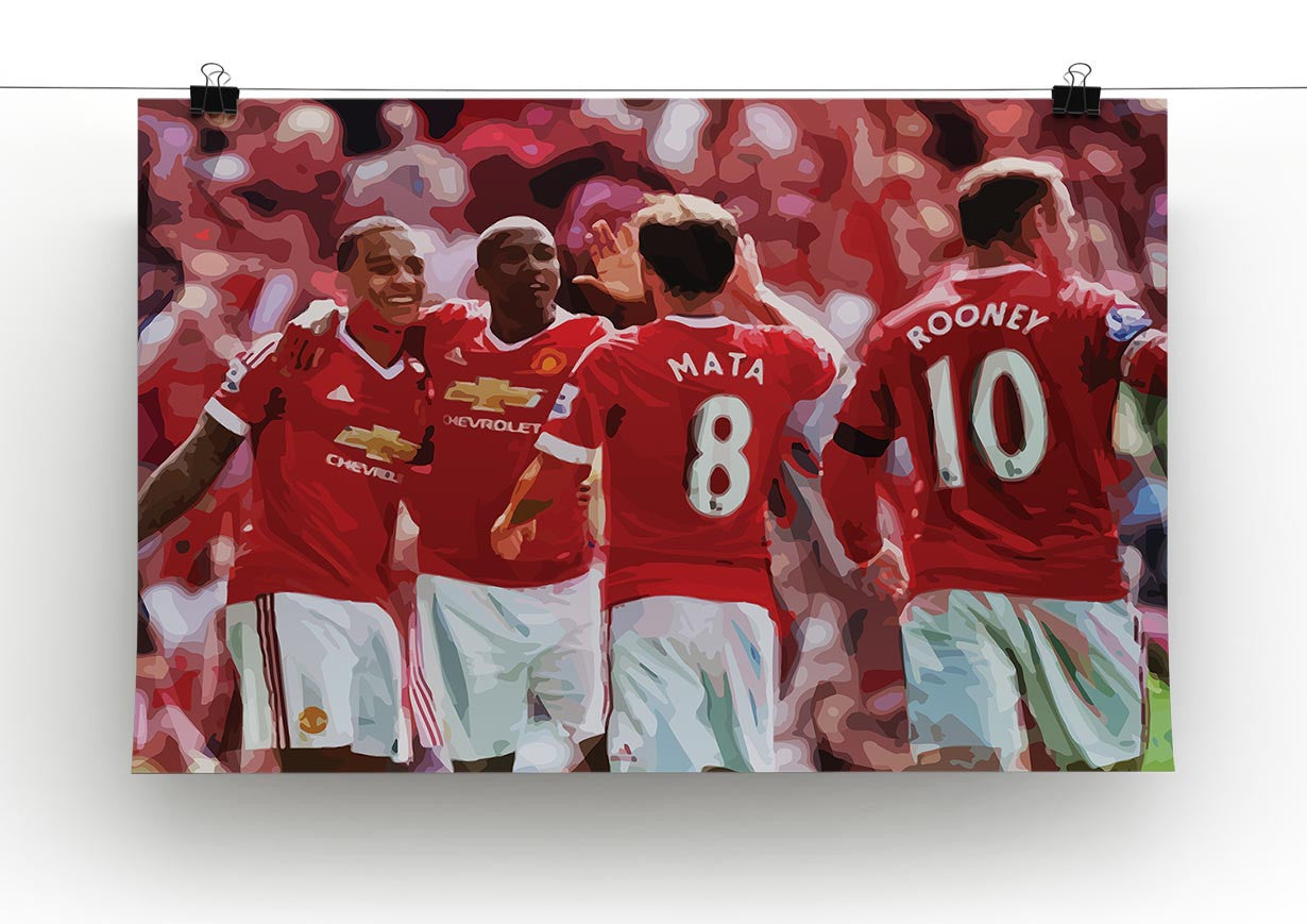 Juan Mata and Wayne Rooney Print - Canvas Art Rocks - 2