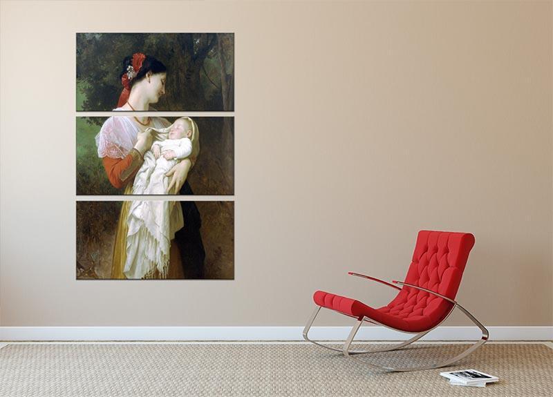 Maternal Admiration By Bouguereau 3 Split Panel Canvas Print - Canvas Art Rocks - 2