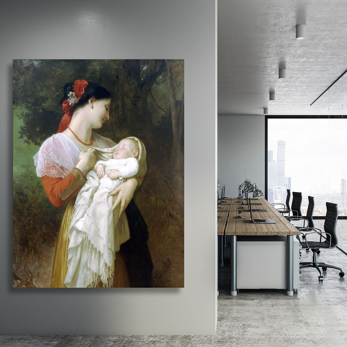 Maternal Admiration By Bouguereau Canvas Print or Poster
