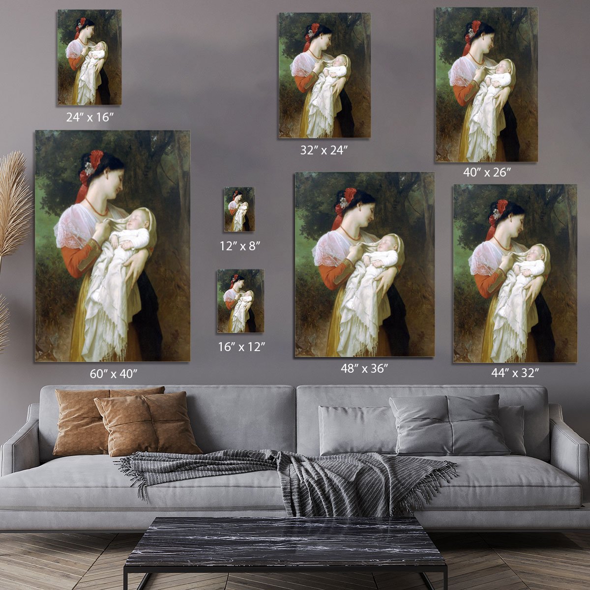 Maternal Admiration By Bouguereau Canvas Print or Poster