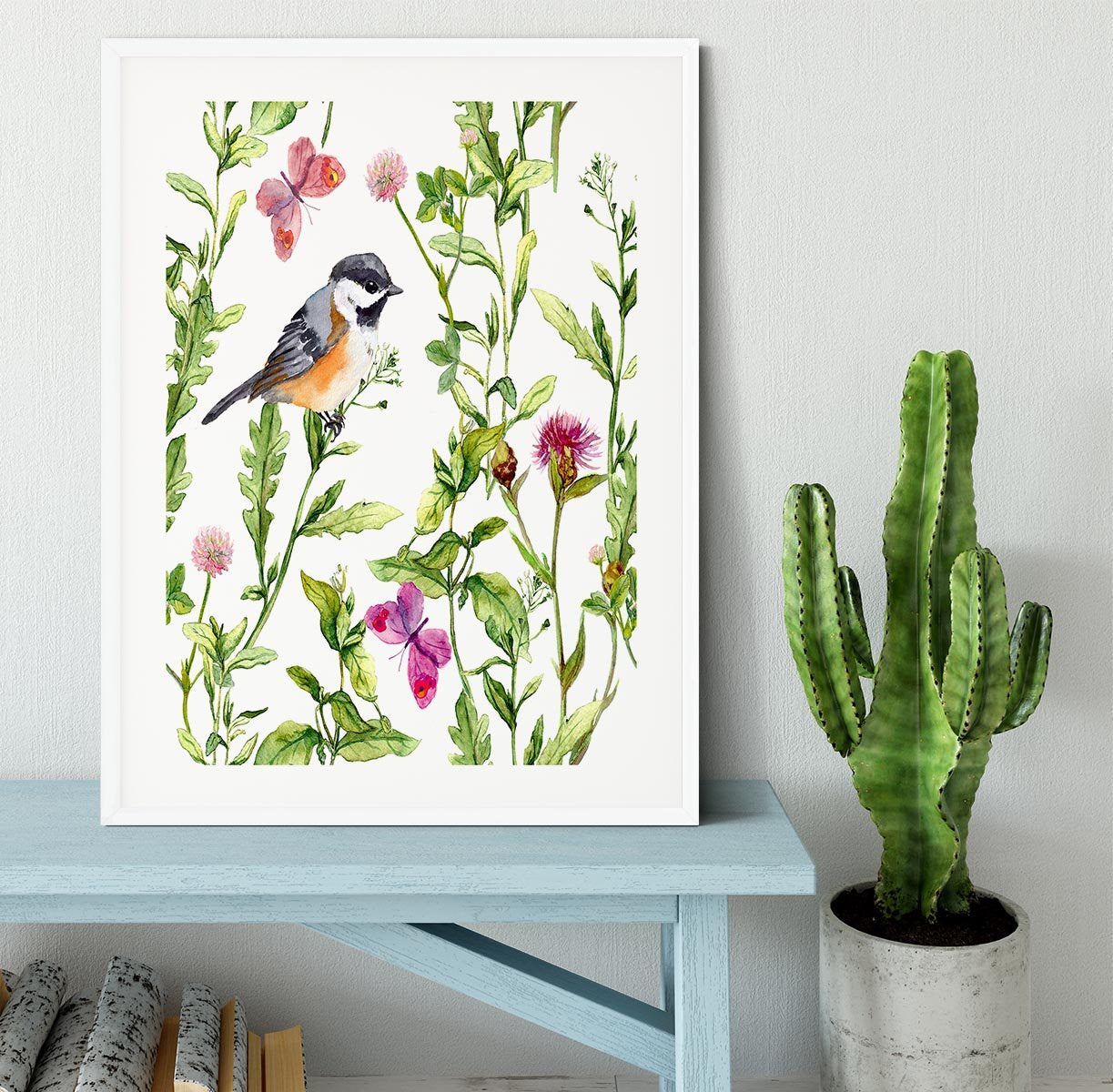 Meadow with butterflies Framed Print - Canvas Art Rocks - 5