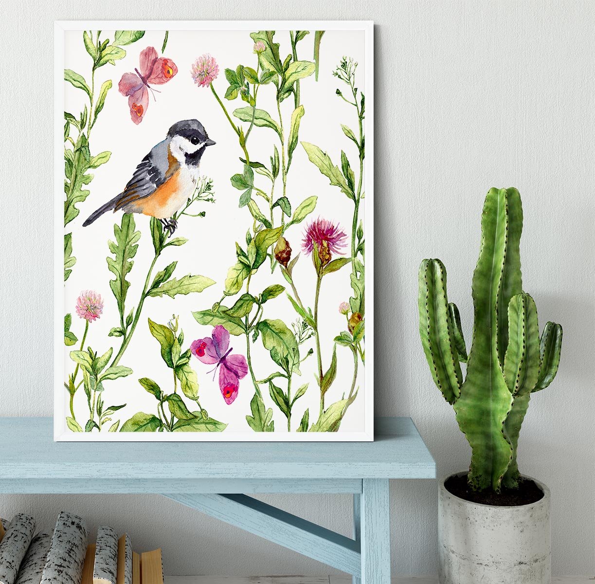 Meadow with butterflies Framed Print - Canvas Art Rocks -6