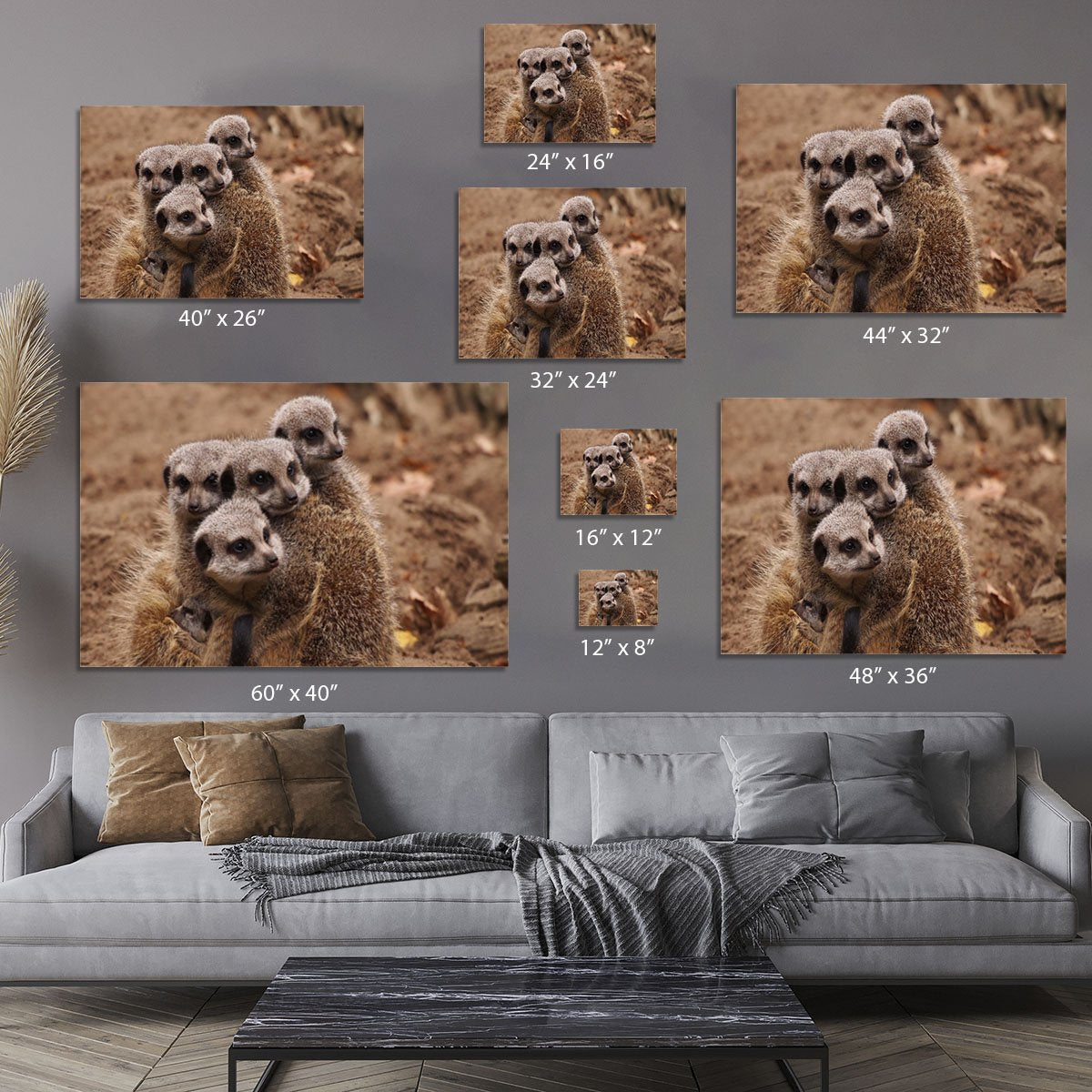 Meerkat family Canvas Print or Poster