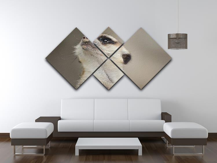 Meerkat looking up 4 Square Multi Panel Canvas - Canvas Art Rocks - 3