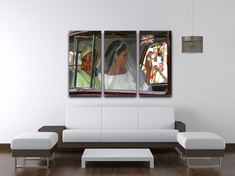 Meghan Markle and her mother arrive at the wedding 3 Split Panel Canvas Print - Canvas Art Rocks - 3
