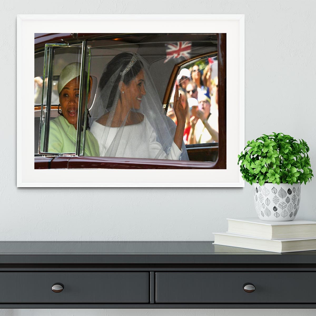 Meghan Markle and her mother arrive at the wedding Framed Print - Canvas Art Rocks - 5