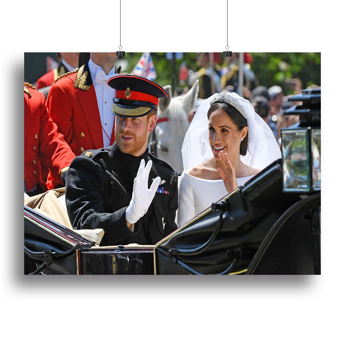 Meghan and Prince Harry greet the crowds Canvas Print or Poster