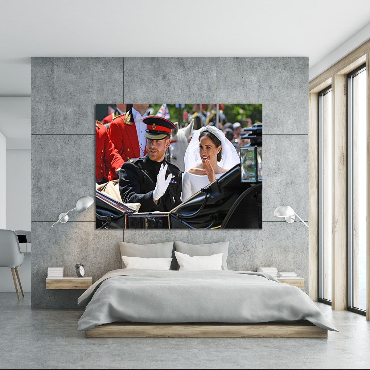 Meghan and Prince Harry greet the crowds Canvas Print or Poster