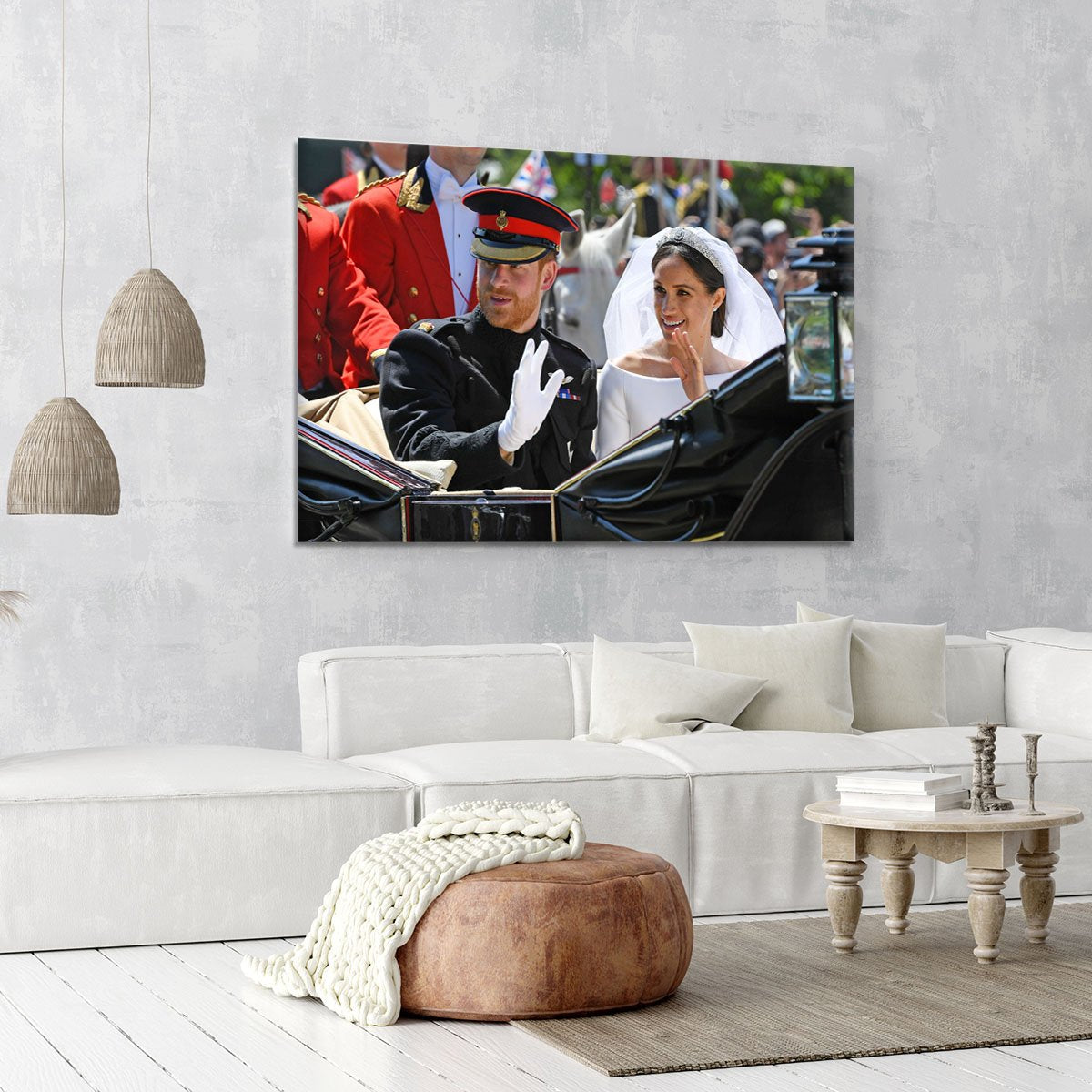 Meghan and Prince Harry greet the crowds Canvas Print or Poster
