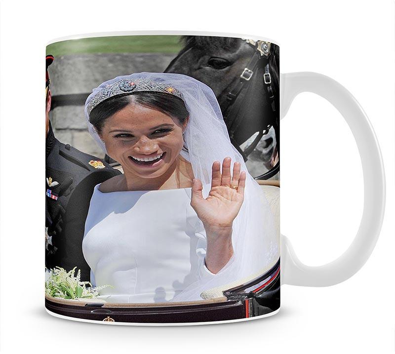 Meghan and Prince Harry wave to the crowds Mug - Canvas Art Rocks - 1